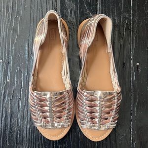 ASOS metallic sandals.  Brand new, never worn!  Size 4, equivalent to size 6.